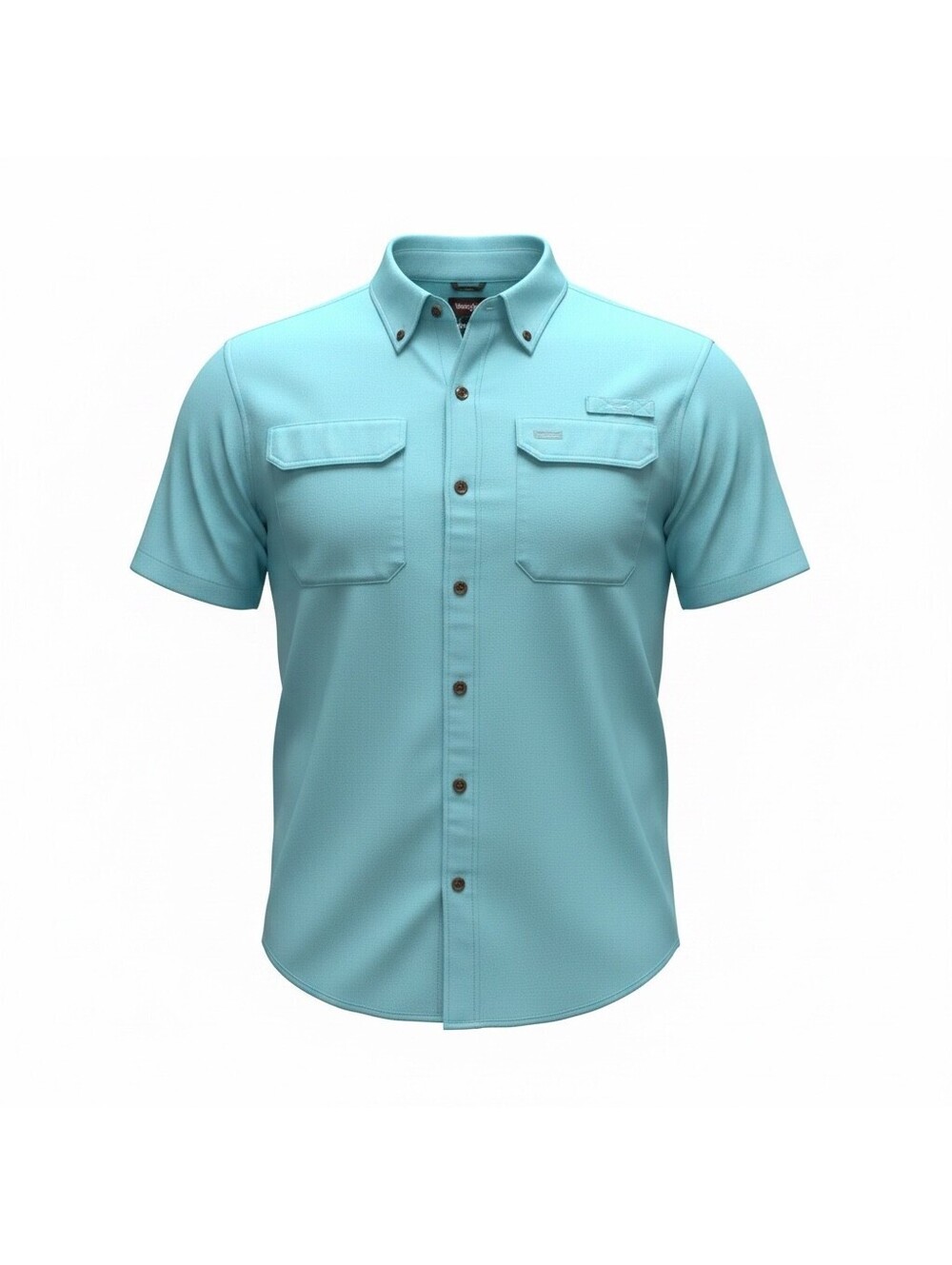 Wrangler Men’s XXL Blue Outdoor Fishing Button-Up Vented Mesh Back Shirt